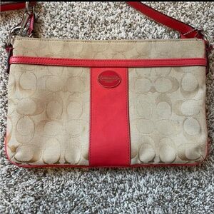 Coach Tan and Pink Crossbody Bag